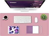 Vista 29 de Knodel - Alfombrilla de escritorio, para mouse, impermeable para escritorio, de cuero para teclado y mouse, protector de escritorio para oficina