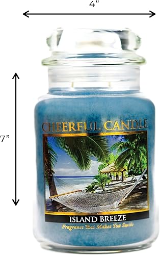 Miniatura 5 de A Cheerful Giver - Vela perfumada en tarro de vidrio Island Breeze (24 onzas) con tapa y fragancia fiel a la vida, fabricada en Estados Unidos