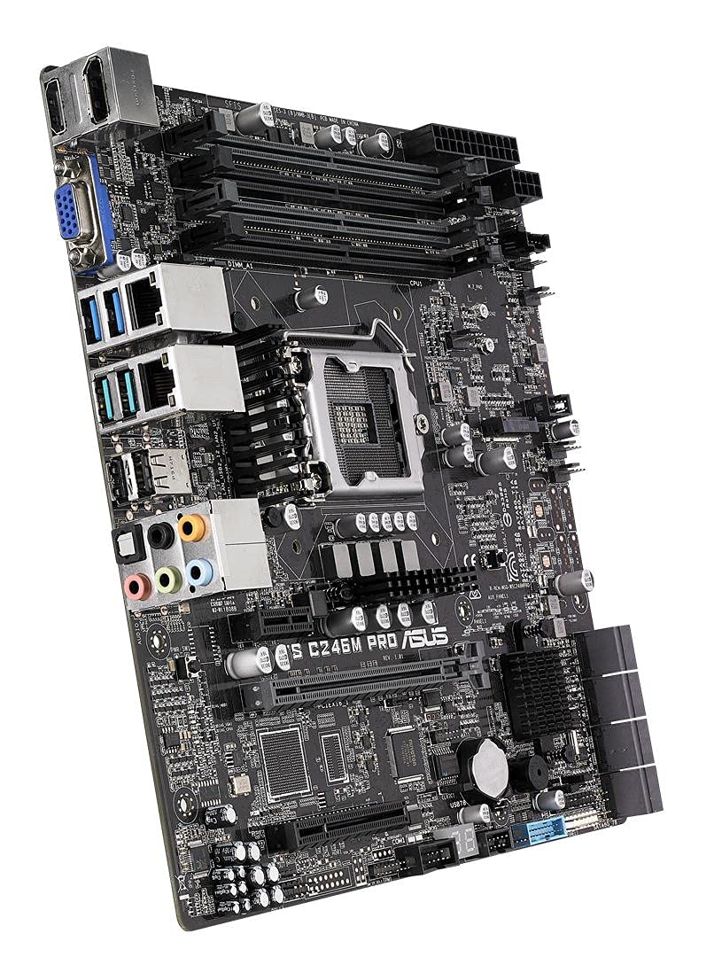 ASUS WS C246M PRO Carte mère workstation Intel C246 LGA 1151 micro-ATX (M.2, 2x LAN, USB 3.1 Gen 2, Intel Xeon CPU, mémoire ECC) Taille unique