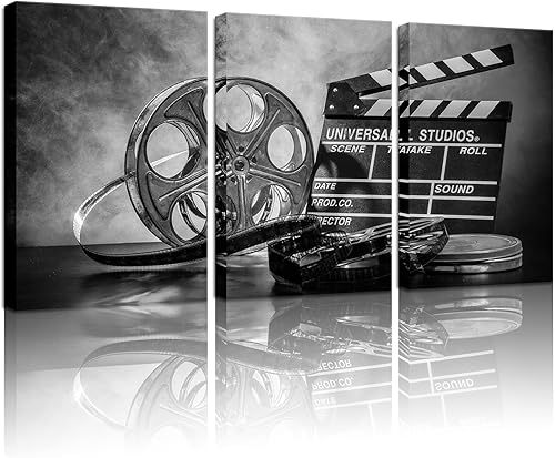 3 piezas de lienzo en blanco y negro para pared, póster de película, impresión cinematográfica, vintage, cine en casa, sala de prensa, bar, pub,