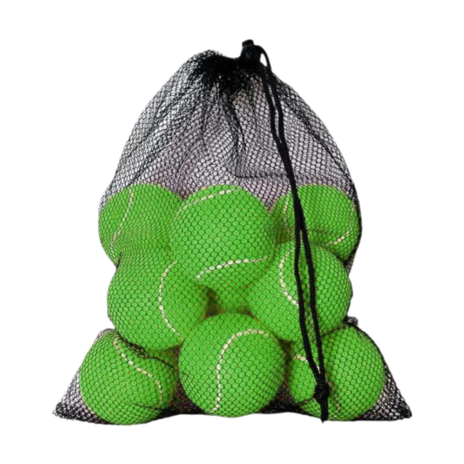 12 Pelotas Tennis Pelotas Práctica Entrenamiento Juego Resistente Material Goma Felt con Bolsa Uso Portátil Adecuado para Niños Adultos Ejercicio Al a, Verde