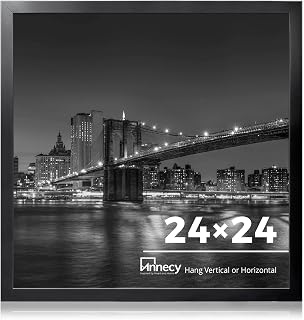 Annecy 24x24 Picture Frame Black（1 Pack）, 24 x 24 Picture Frame for Wall Decoration, Classic Black Minimalist Style Suitable for Decorating Houses, Offices, Hotels