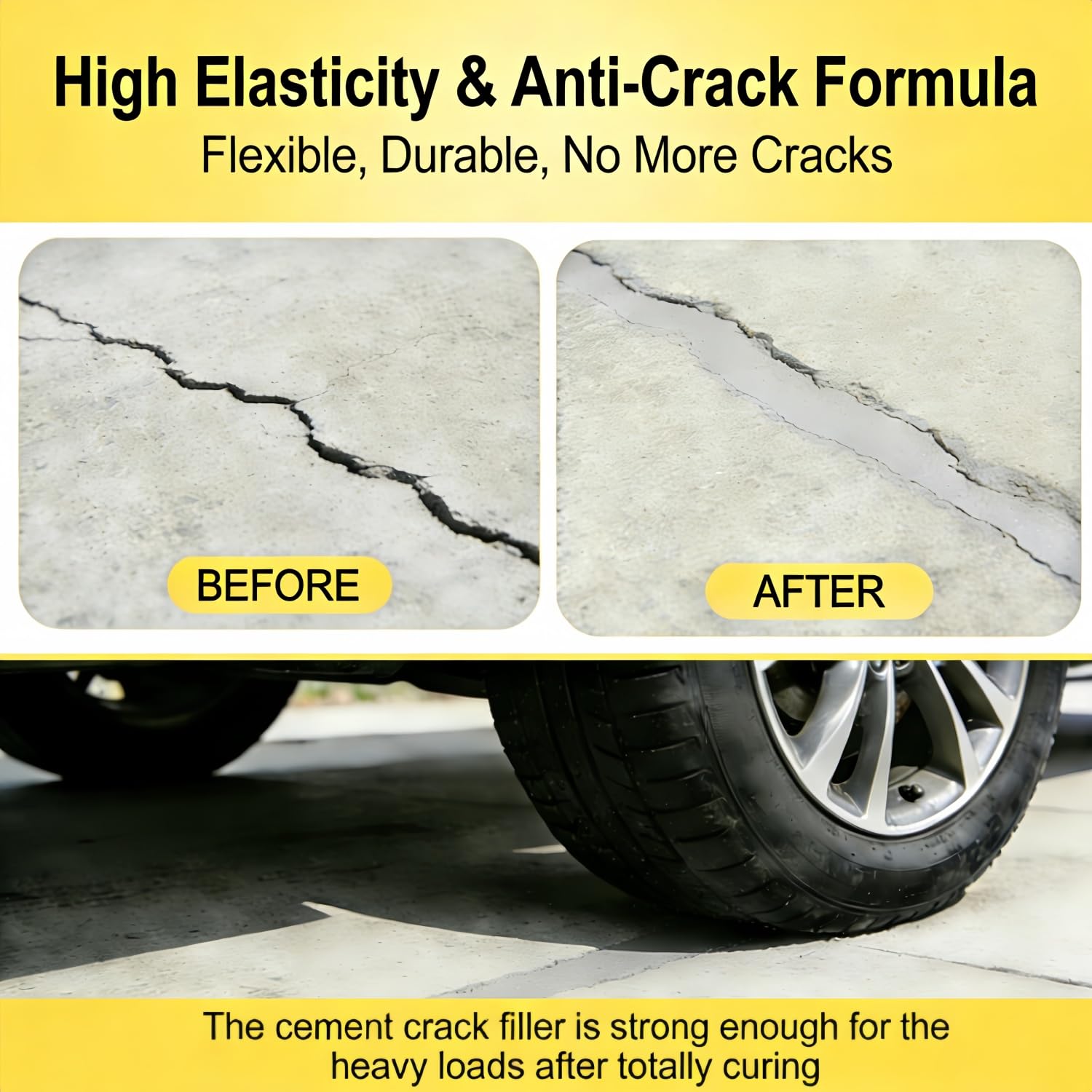 Concrete Cement Crack Filler Self-Leveling Sealant, Waterproof Fast-Drying Concrete Sealer Repair, Flexible Easy DIY Crack Seal Gule for Driveway, Sidewalk, Patio, Garage Floor, Asphalt - 1PACK