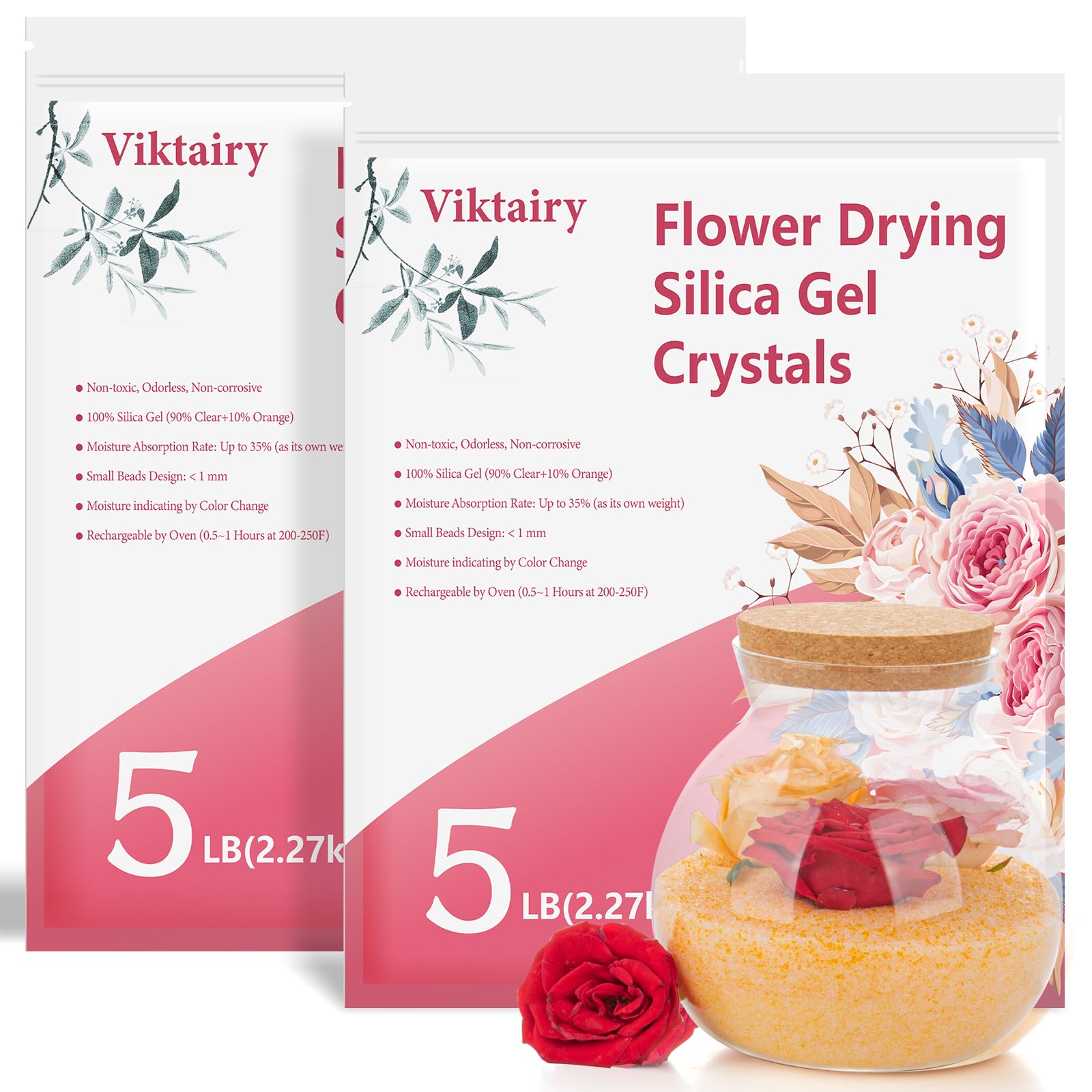 Silica Gel Flower Drying Crystals 5LBS, with Airtight Container — Amazon image 8