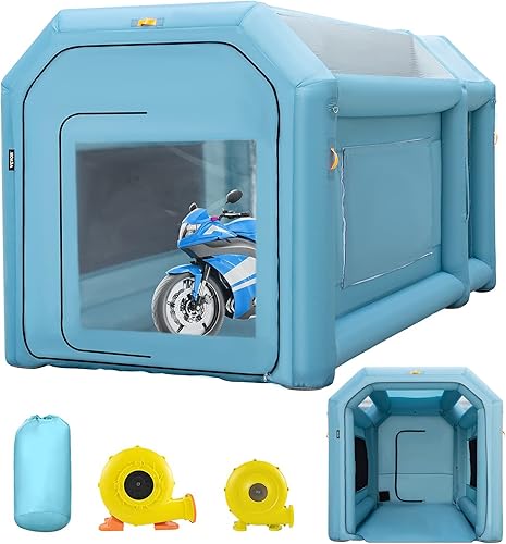 VEVOR Cabina de pintura inflable portátil, cabina de pulverización inflable de 13 x 8 x 8 pies, tienda de campaña de pintura para automóvil con