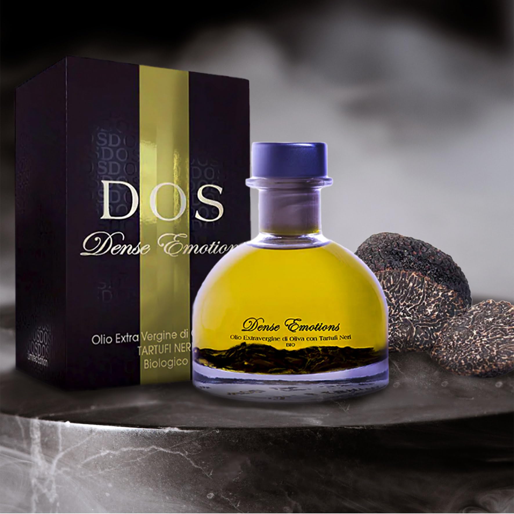 DOS Tartufi - Huile d’olive extra vierge avec Truffes Noires | 100% BIOLOGIQUE | Production artisanale | Produit italien | Gourmet, 100 ml