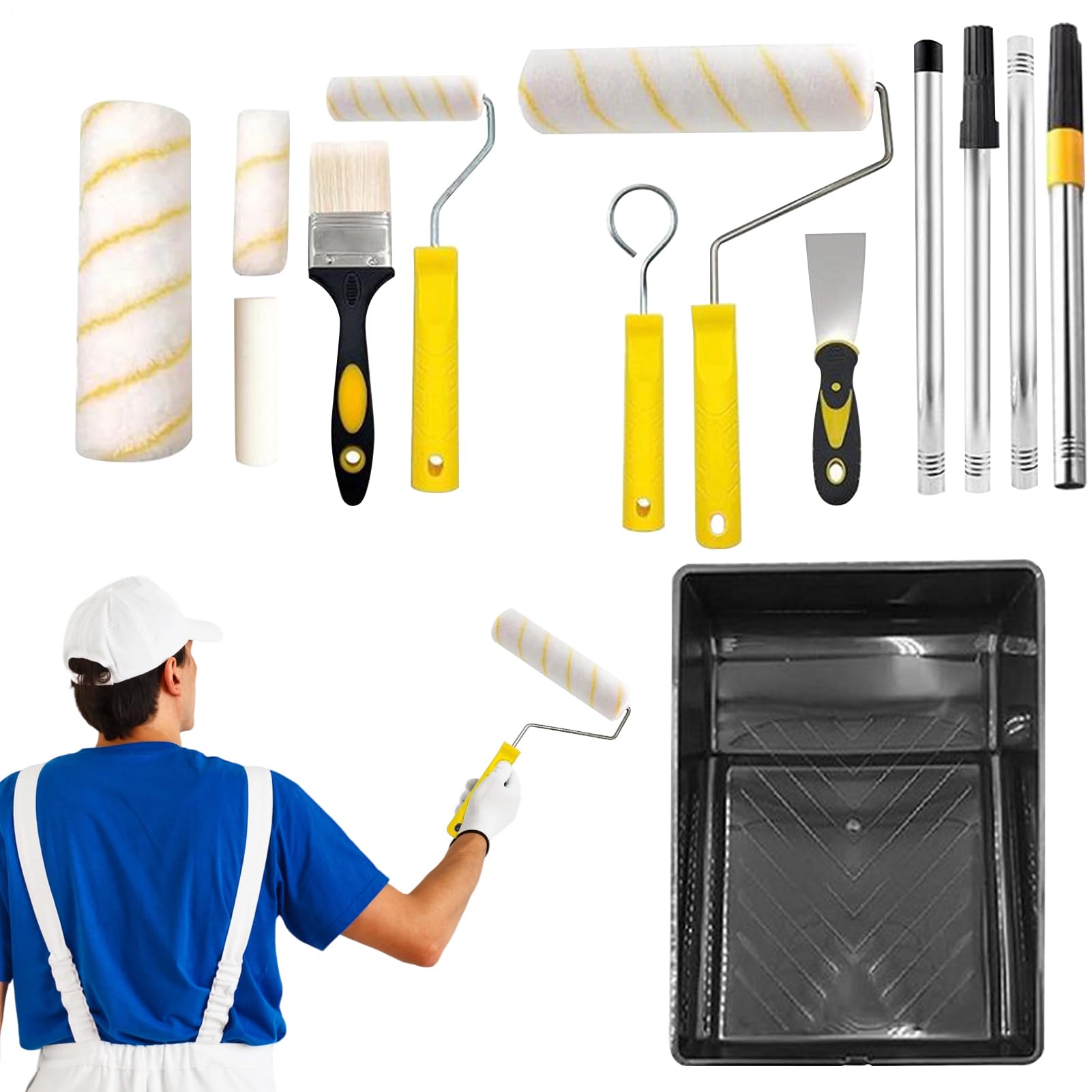Kit de Rouleau de Peinture Rouleaux À Peinture pour Murs