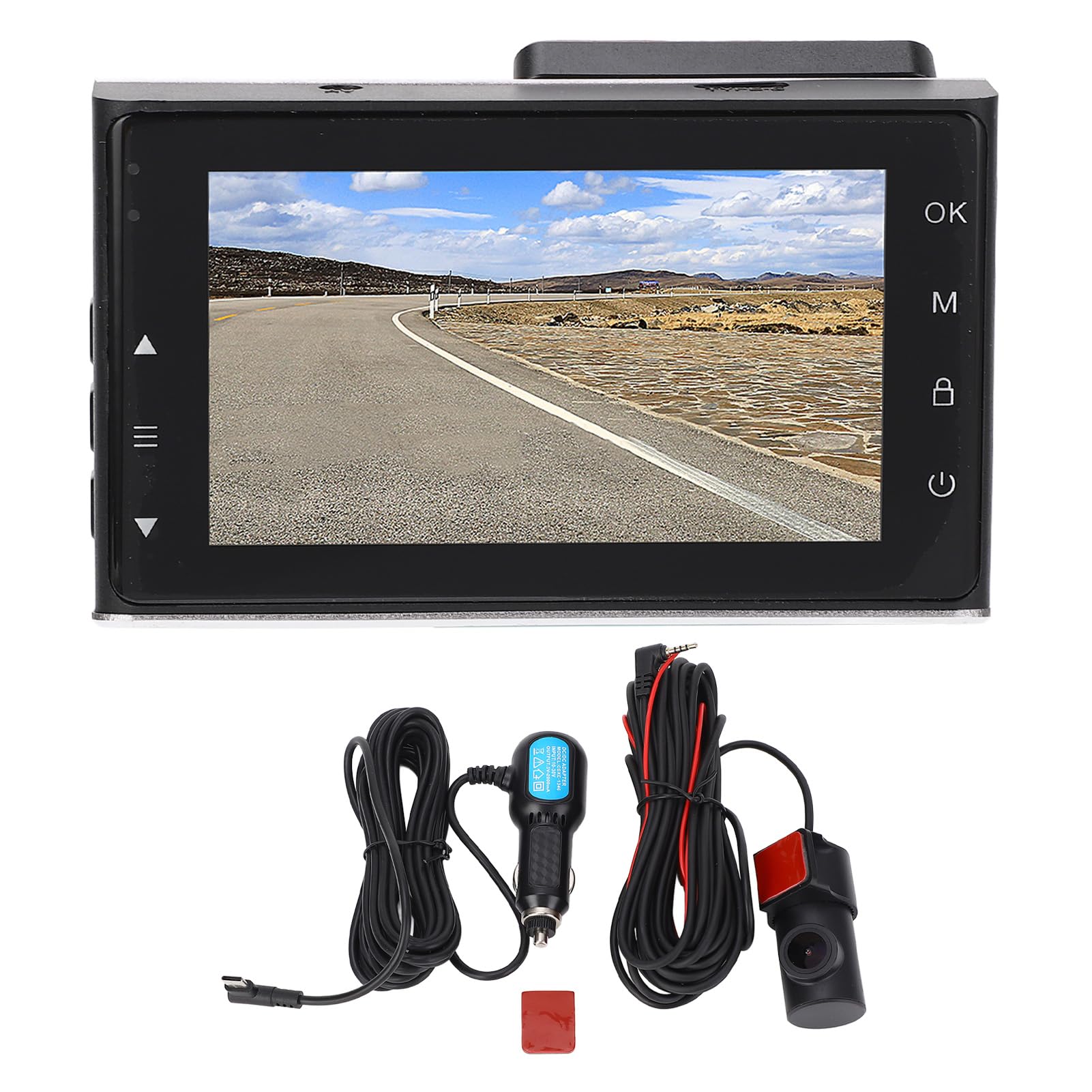 Sxhlseller Videocamera per Auto Registratore Dual 4K 1080P Dash Cam Anteriore Posteriore Schermo IPS da 1,47 Pollici Controllo Wireless Parcheggio 24 Ore per i Viaggiatori