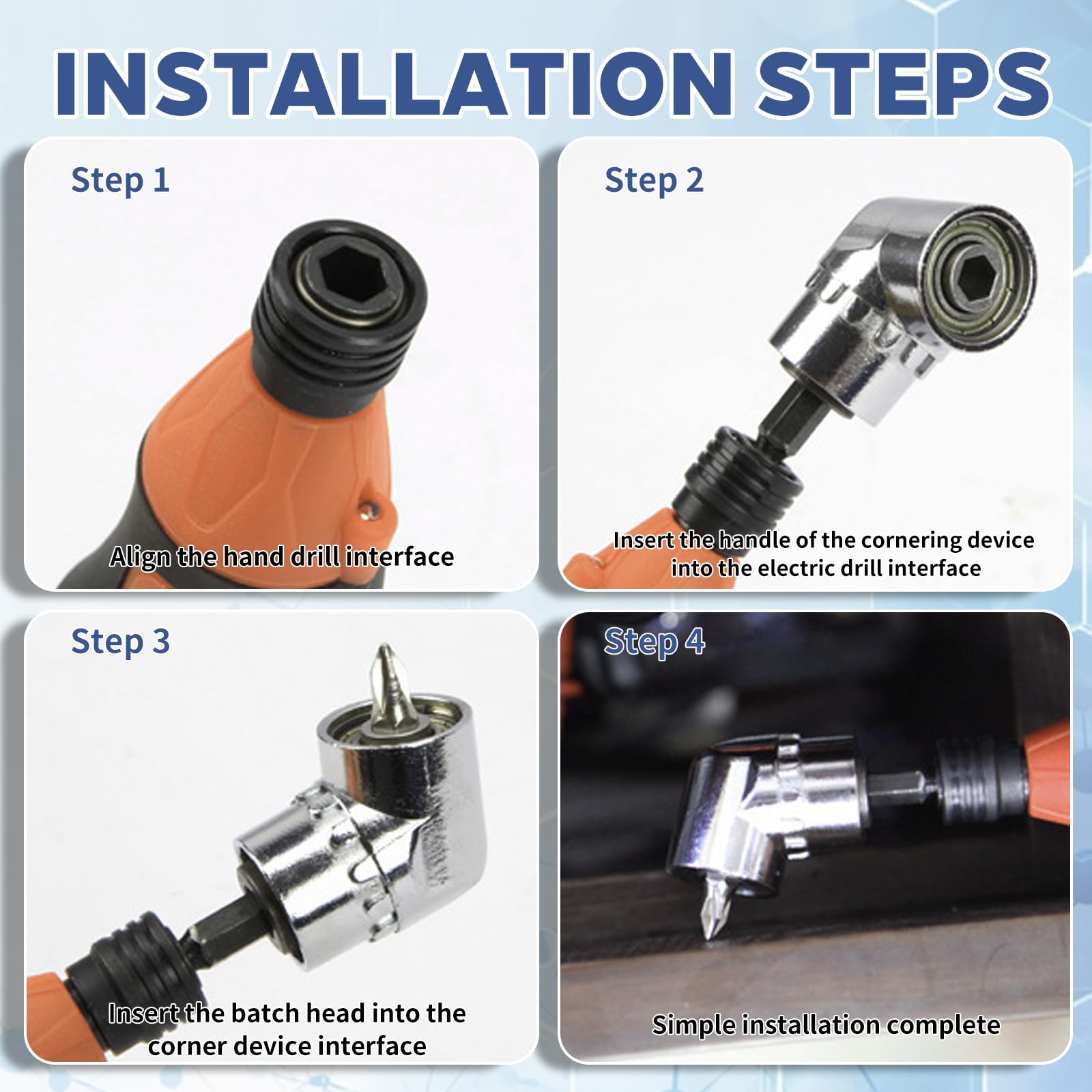 105° Angle Wrench Adapter, Angle Screwdriver for Cordless Screwdriver - Image 3