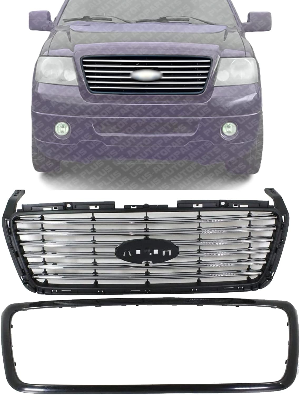 US AUTO PARTS PLUS New Front Grille Shell With Chrome