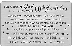 Personalized Dad 80th Birthday Card and Wallet Card