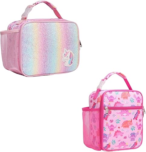 Bagseri Fiambrera, lonchera aislada para niños, lonchera para niñas, bolsa de almuerzo aislada para niños, bolsa de almuerzo portátil reutilizable