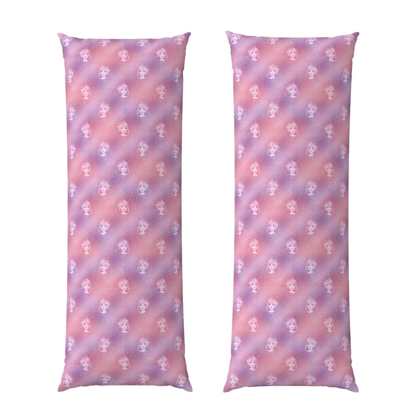Long Pillow Cover 20x54 Inch, Pink Glitter Pattern, Premium Quality Body Pillowcase with Hidden Zipper, Soft Breathable for Men Women Bed Sofa