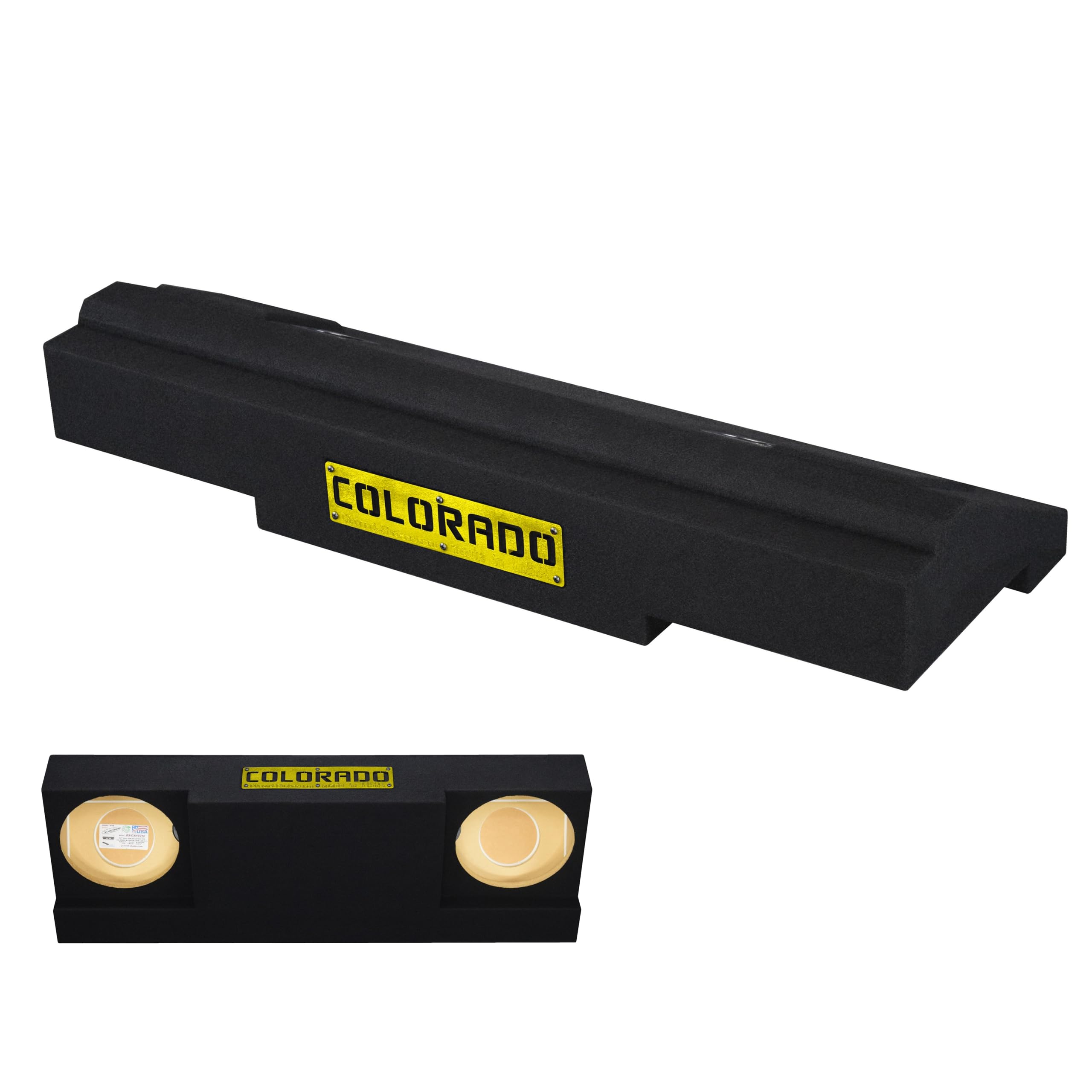 2015-2023 Chevy Colorado Crew Cab Dual Sealed Sub Box Ground-Shaker Subwoofer Enclosure Custom Speaker Box Car Audio Ground Shaker (Yellow, 10")