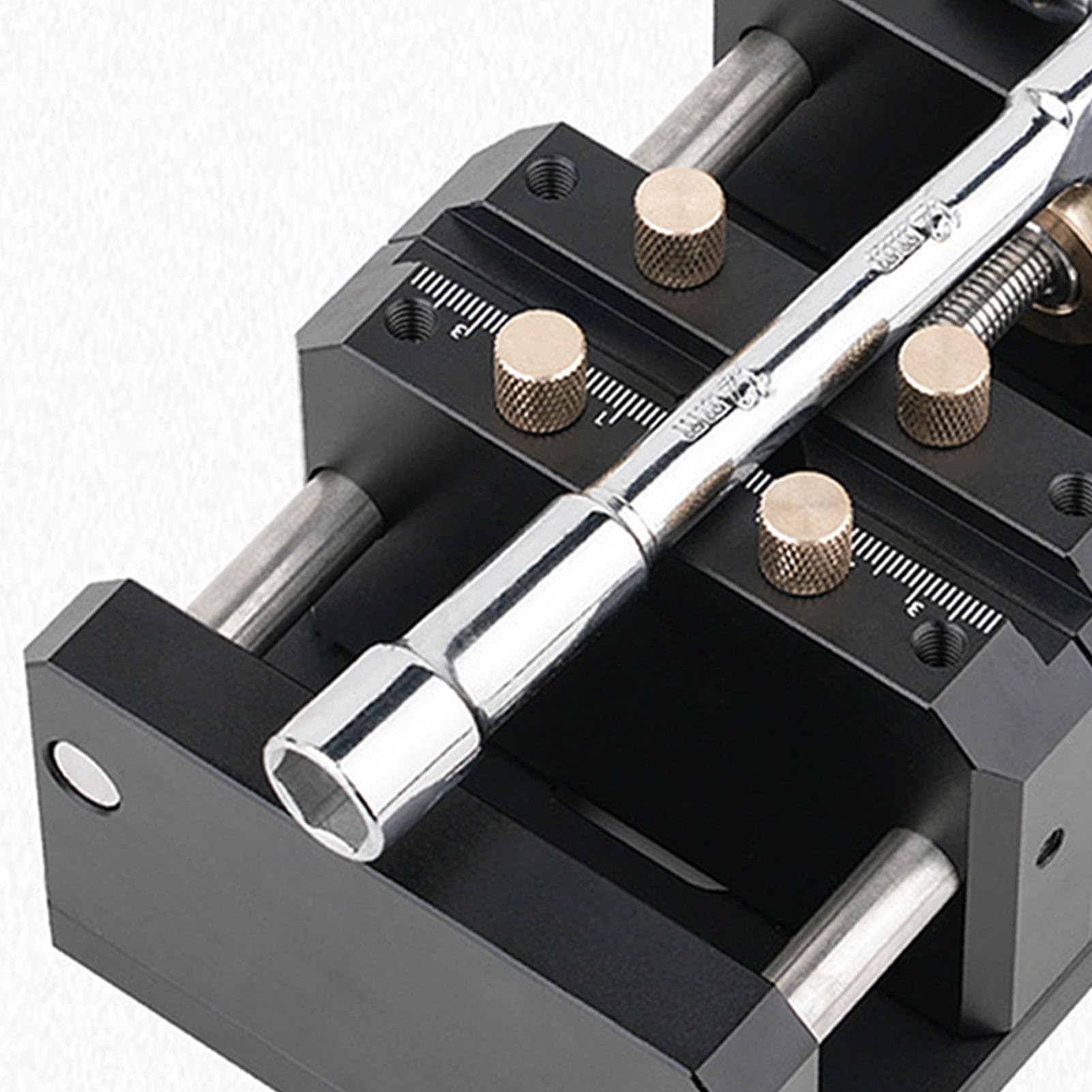 Tornillo de banco para carpintería con centrado automático |Herramienta de banco de aleación de aluminio con punzón central |Alineación precisa para madera, metal y varillas