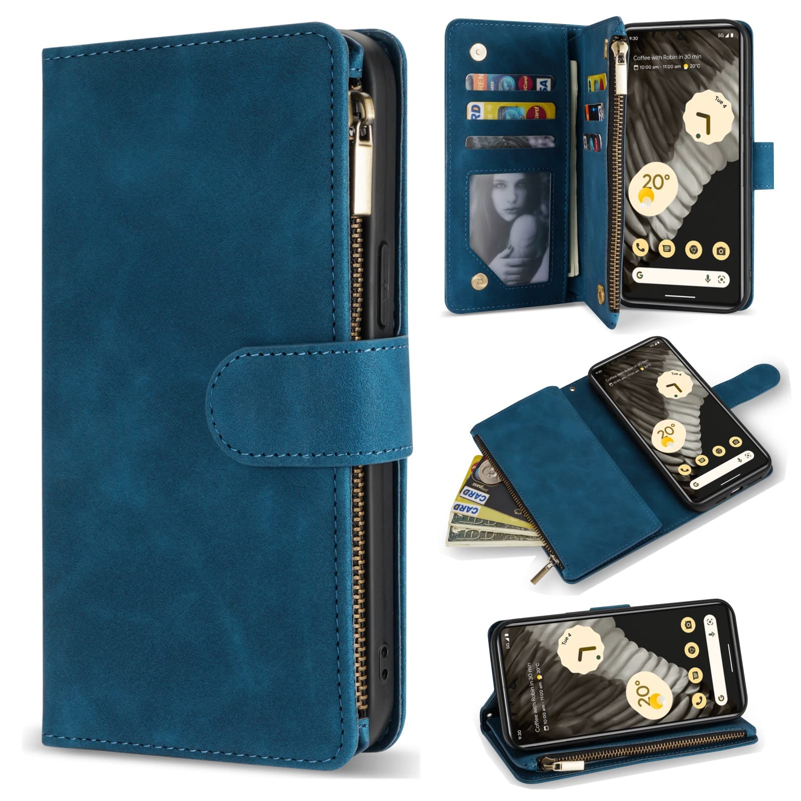 ZZXX Zipper Wallet Case for Pixel 7 Pro