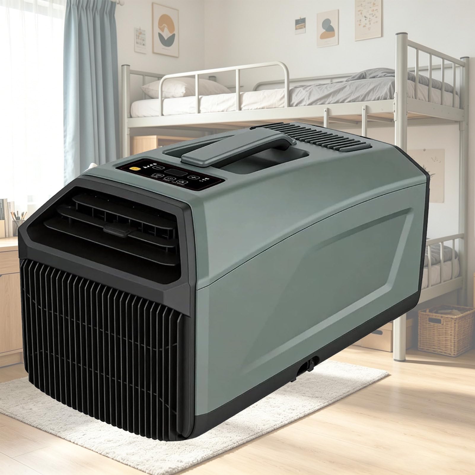 Pvxa Portable Air Conditioners for Small Rooms, 4500BTU Cooling Camping AC Unit, 400W Quiet Camping AC Unit, Cools up to 86 sq ft, Low Power Consumption, for Tent Green-1500W