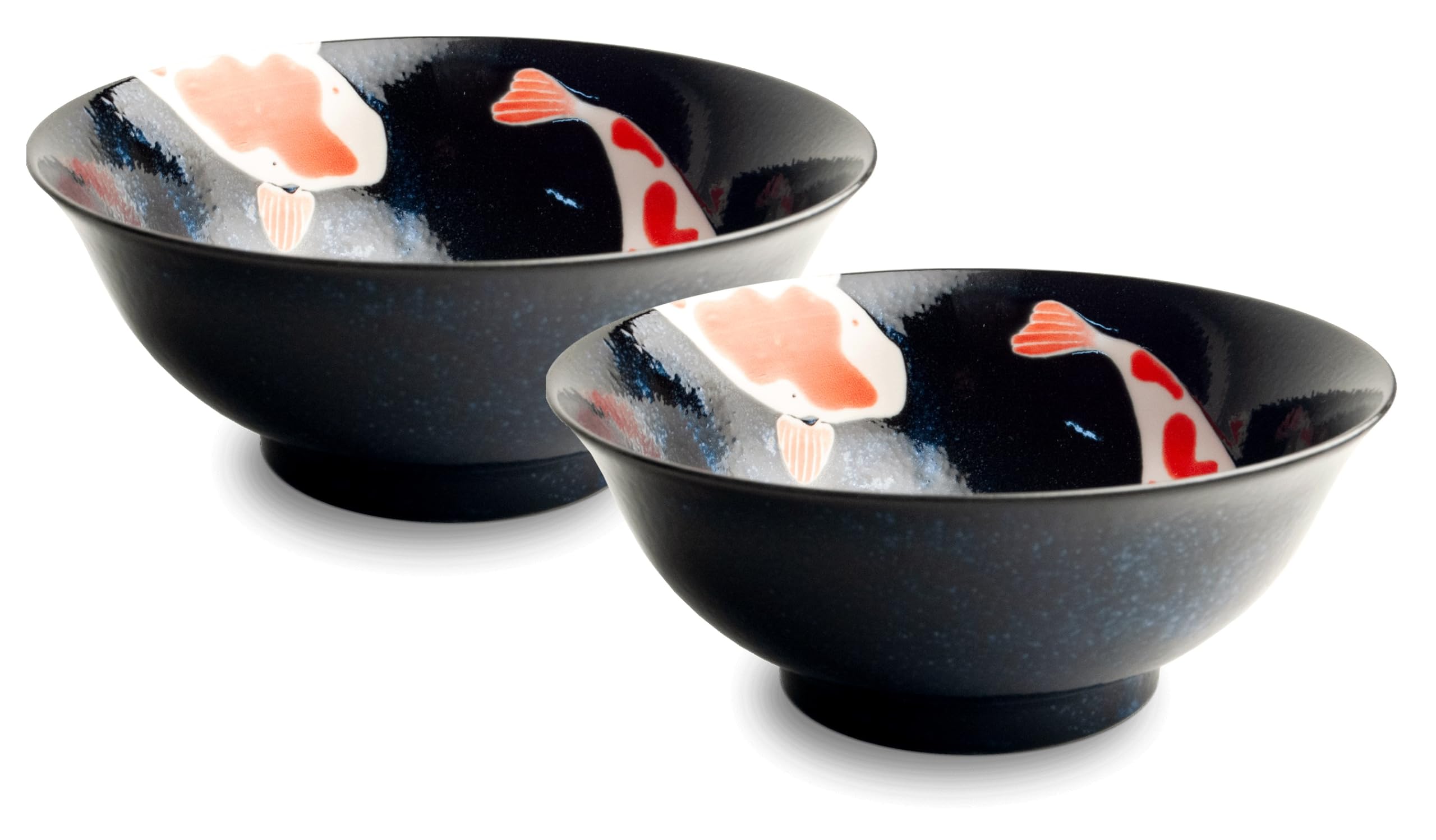 Koi-Bowls-ASIATICA Ramen Bowl Porzellan-Schalen, Versch. Größen, Hochwertige Asiatische Schüssel für Reis, Nudeln, Tapas, Udon, Müsli, Suppen, Made in Japan, Ramen-Geschenkset 6-teilig