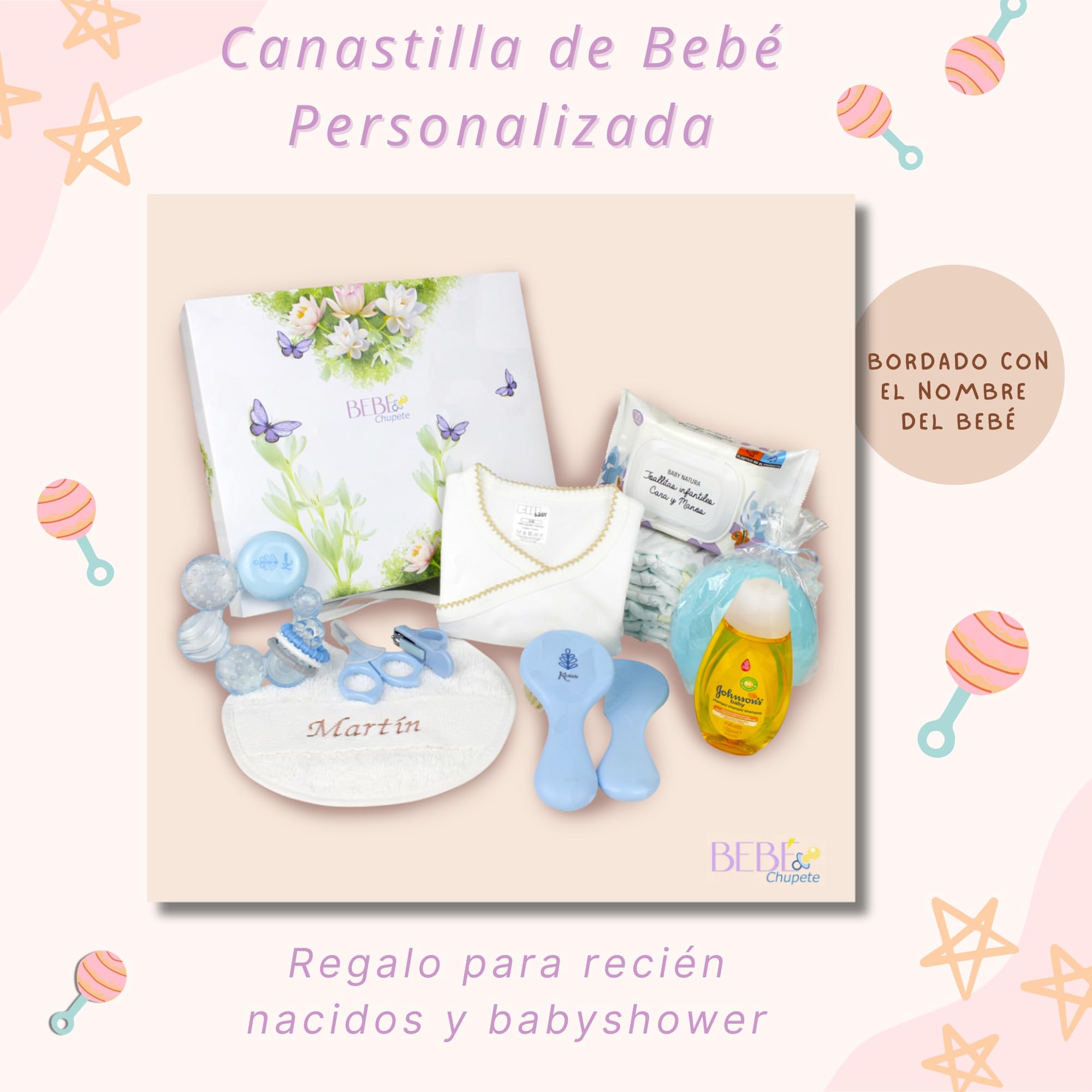 Regalo Bebe - Bebe Recien Nacido - Regalo Bebe Recien Nacido Niño PERSONALIZADO- Regalo para Bebes Recien Nacidos - Cesta bebe recien nacido niño - Cosas para Bebes Recien Nacidos -Baby Shower (Beige)