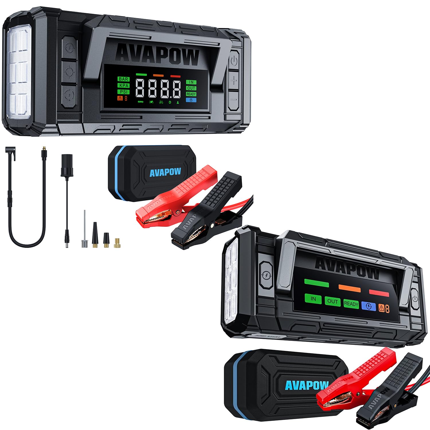 AVAPOW Jump Starter with Air Compressor 8000A 150PSI Car Battery Booster Portable AVAPOW 8000A Battery Jumper Starter Portable