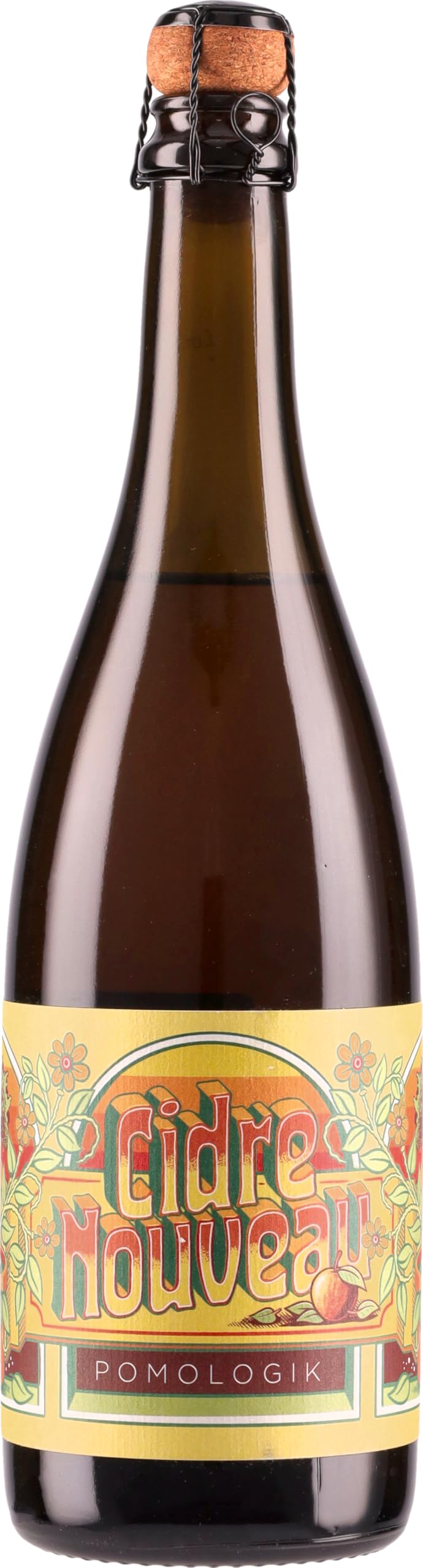 Pomologik, Cidre Nouveau 2022, 750 ml, Sidro di Mele con Note di Mela Rossa e Cannella, Aromi di Marzapane e Pompelmo, Ideale per Piatti di Carne o Vegetariani, Idea Regalo, 4,5% Vol.