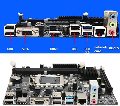 LGA 1155 DDR3 Computer Motherboard Mainboard, for Gaming Motherboard with 3 SATA2.0/1 SATA3.0, Channels DDR3, 4PIN/24PIN Power Connector