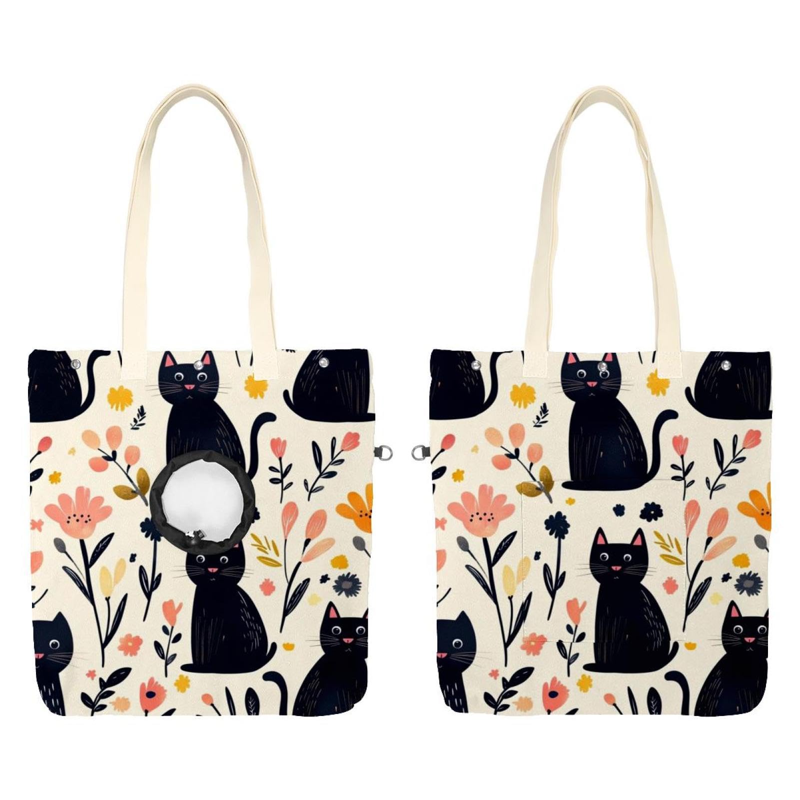 Sac à bandoulière en toile pour animal domestique pour soulager le dos durant le transport du chat