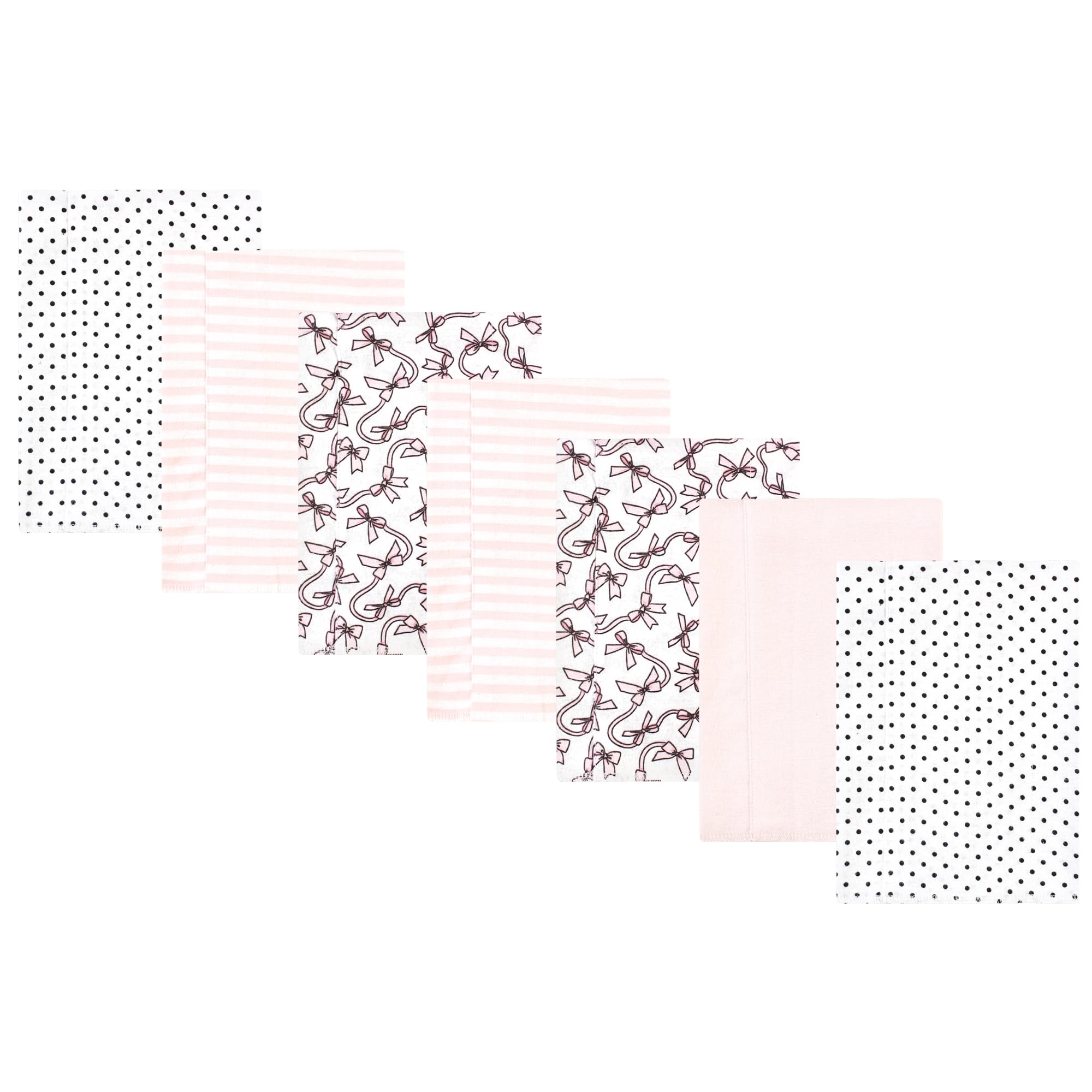 Luvable Friends Hudson Baby Flannel Burp Cloths 7pk, Rose Ribbons