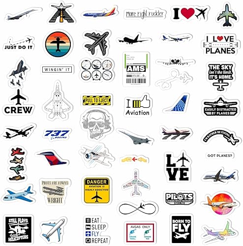 Miniatura 4 de 100 calcomanías y calcomanías de aviación, calcomanías de piloto para laptop, calcomanías de avión, calcomanías de aviones, regalos de aviación,