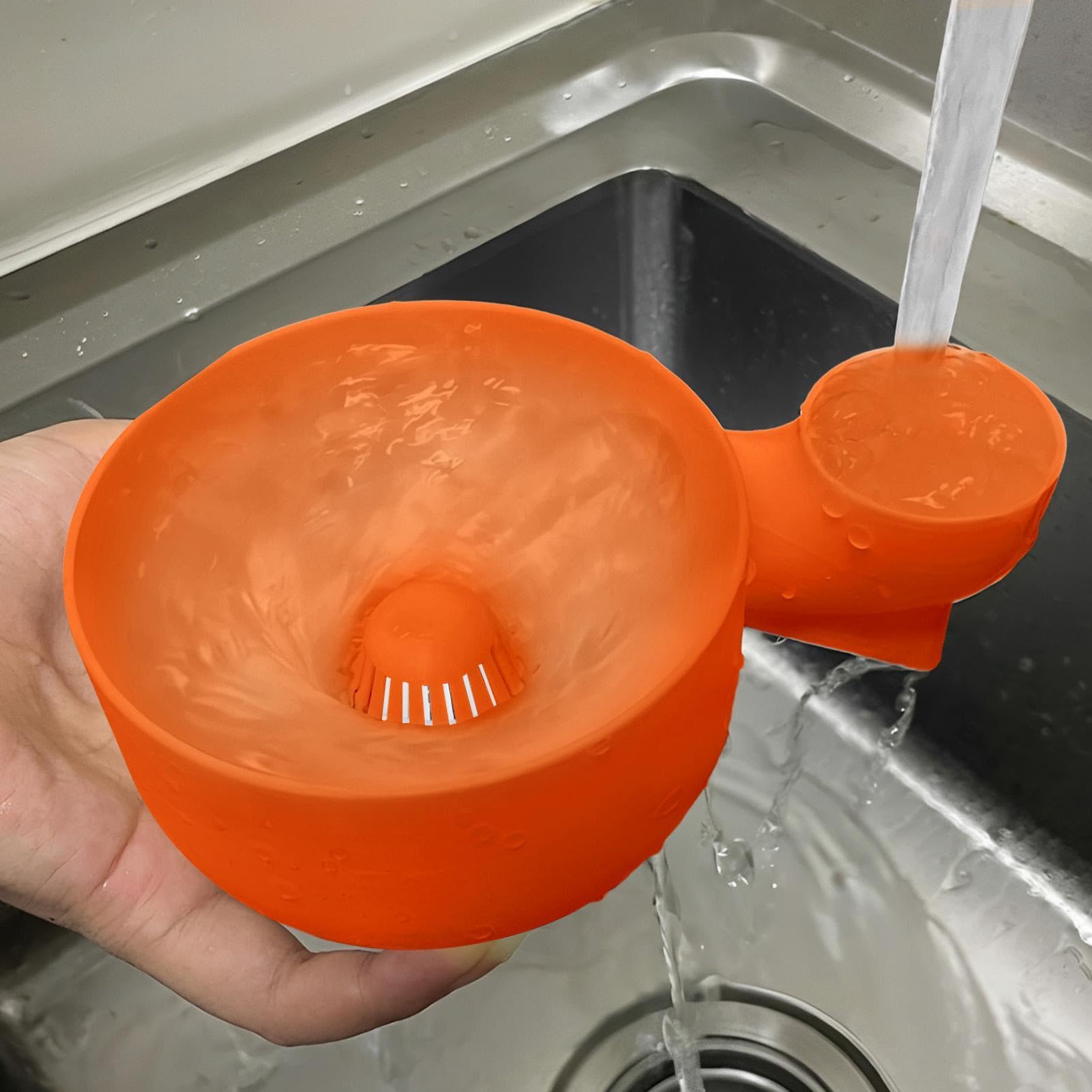 Cuenco giratorio para lavar frutas, colador multifuncional 4 en 1, cesta de drenaje automático, para fresas, uvas, frambuesas, fechas, preparación de ensaladas, camping, 7.8 x 5.3 x 2.95 pulgadas