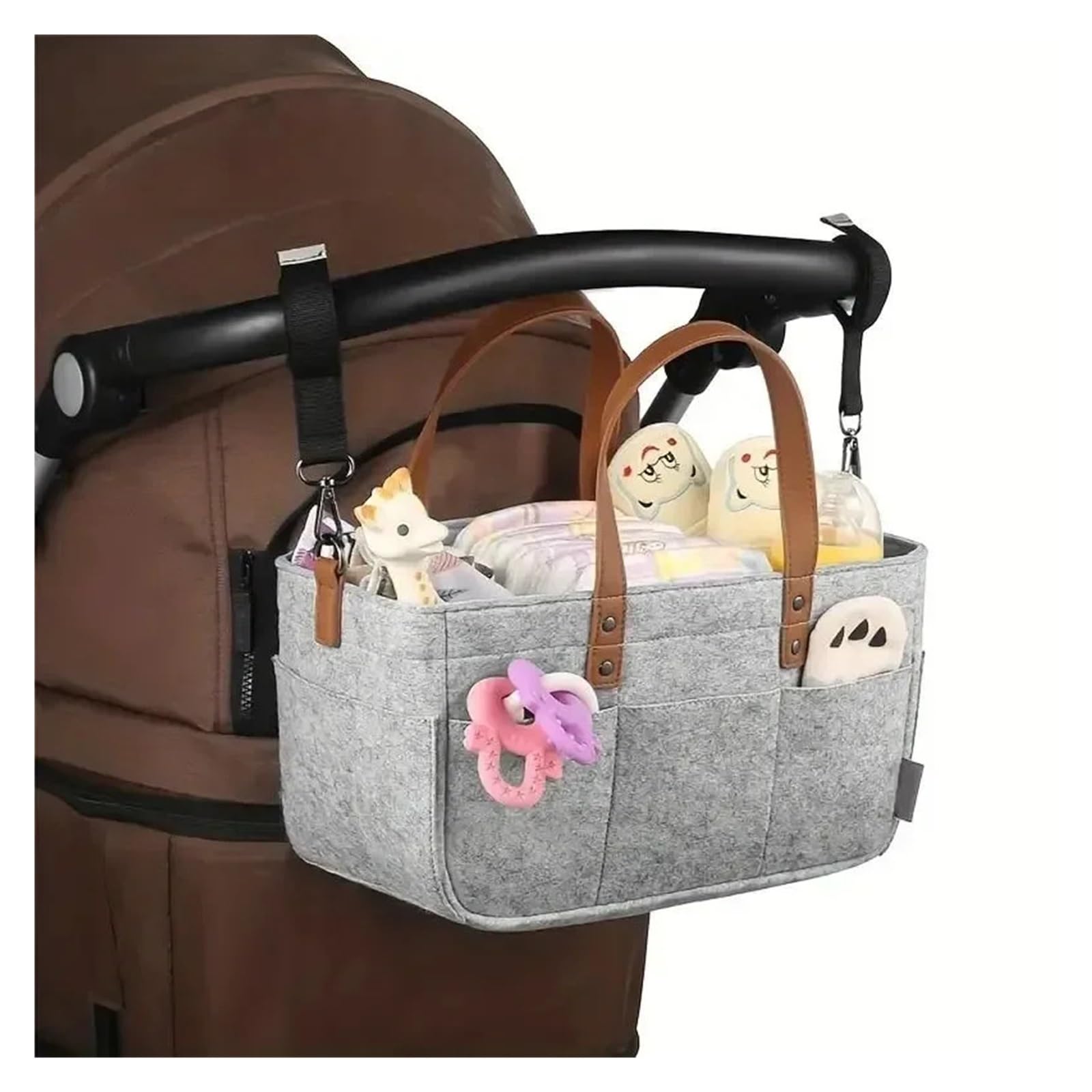 Filz-Wickeltasche, Aufbewahrungstasche, tragbar, Trolley, Handtasche, for Aufhängen, Aufbewahrungskorb, Mama-Tasche, 1 Stück Für Outdoor Trips, Picknick