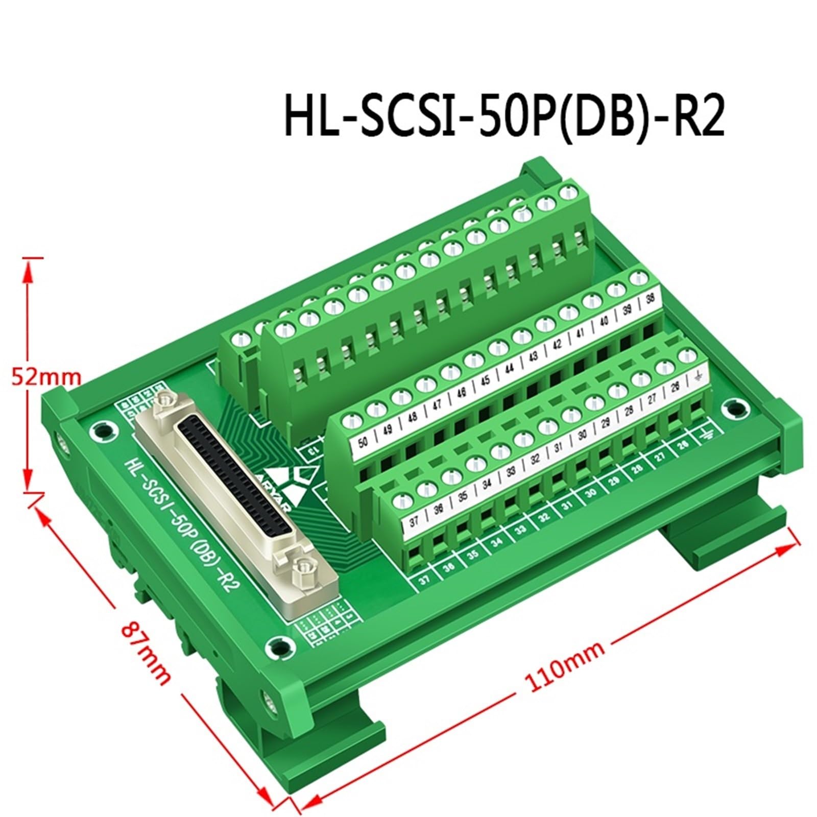 Bornier de câblage MR-TB50 for Servo MR-JE-A MR-J3-A MR-J4-A, 50 positions, Style européen, 1 pièce(HL-SCSI50-MM-3Meters)