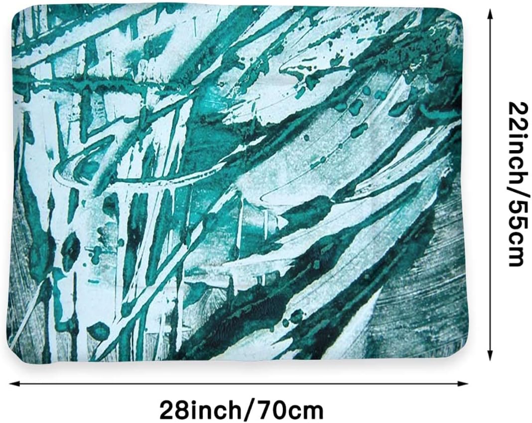 review Teal Blue Thermal Pet Mat Bed Liner Color Tones with Artistic Abstract Dynamic Reusable pet Pads, Great for Dogs, Cats, Bunny & Seniors Fractal 22