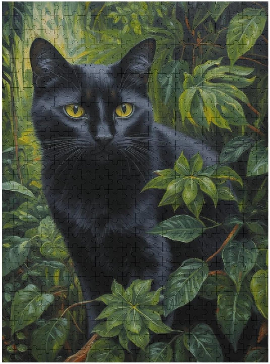 500 Piece Jigsaw Puzzle Black Cat in The Jungle Educational Puzzles Wooden Puzzles Decompression School Supplies Educational Christmas