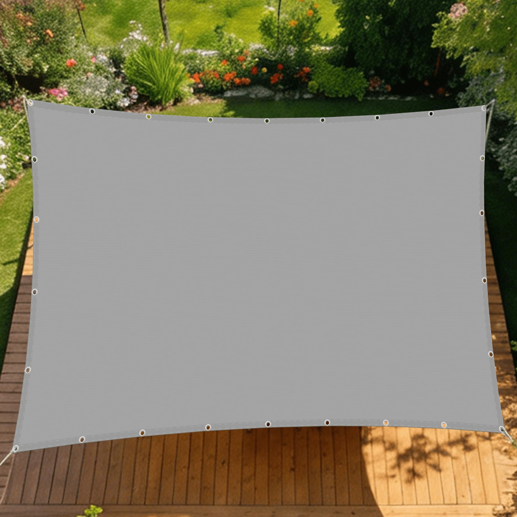 Voile d'ombrage rectangulaire 250x350 gris clair résistant à l'eau