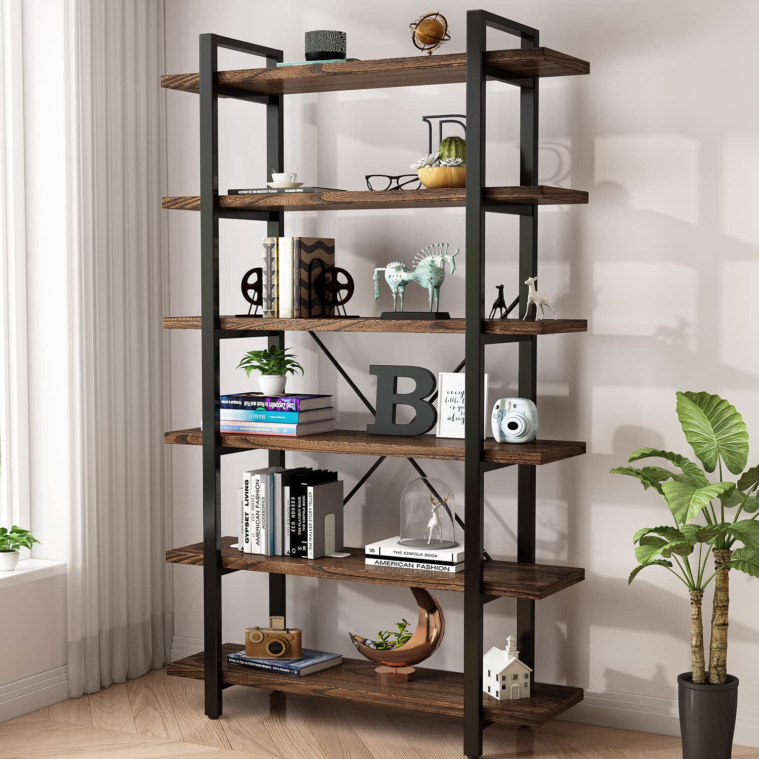 Amazon.com: AY-AOYUAN Solid Wood Bookcase and Book Shelves Wood