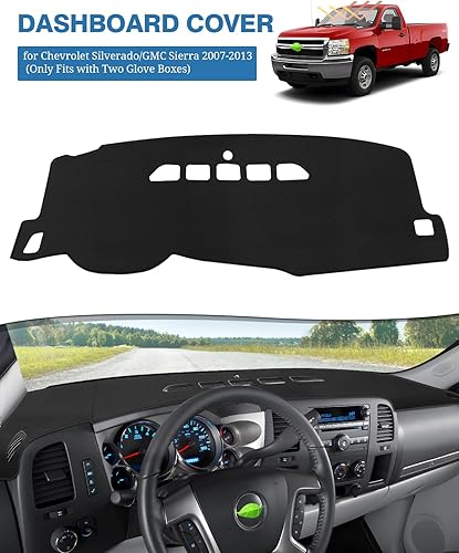 Miniatura 2 de FIILINES - Cubierta para tablero, accesorio para tablero de malla antideslizante, parasol sin reflejos, compatible con Chevrolet SilveradoGMC Sierra