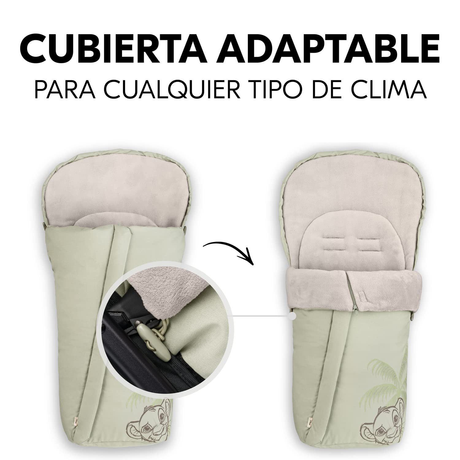 hauck Sacos de Silla de Bebe para Carritos de Bebe y Remolques de Bicicleta, Saco Termico con Forro Polar, Ranuras Arnés, Saco Bebe, Cremallera Bidireccional