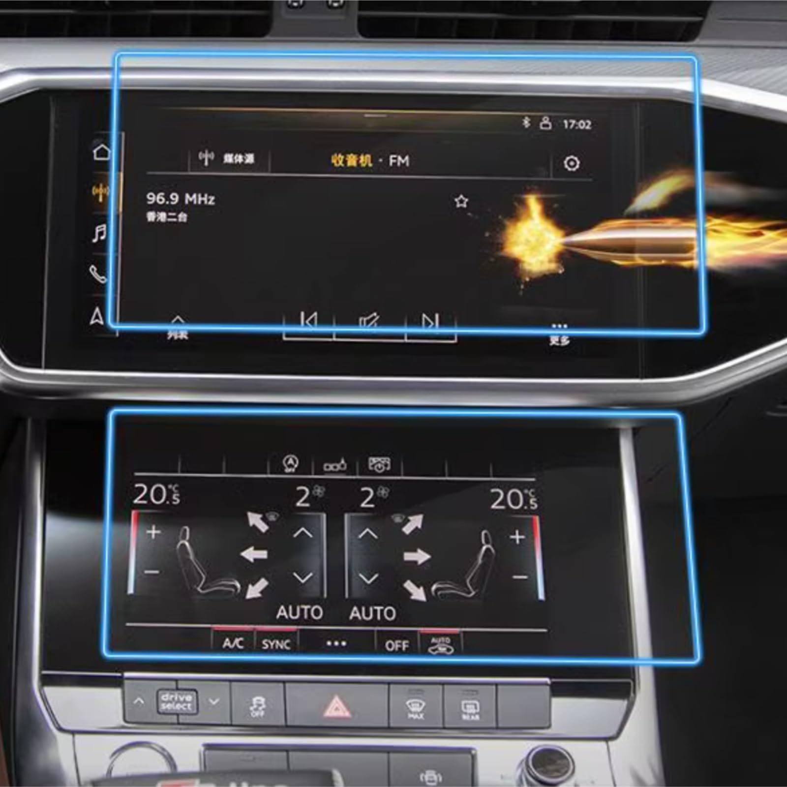 Kompatibel Mit Für A6 Für A7 Für A8 2018–2020, Auto-GPS-Navigations-Displayschutz, Kratzfest, HD-klar Schutzfolie Auto Navi(UP and Down)