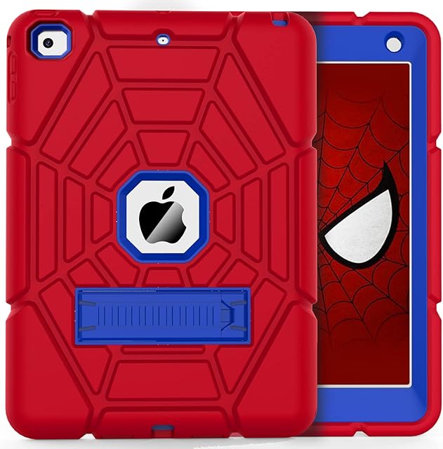 Grifobes for iPad 6th/5th Generation Cases 2018/2017, iPad Air 2 Case 2014 9.7 inch, Heavy Duty Shockproof Rugged Protective iPad 5 6 Gen 9.7" Case with Stand for Kids Boys Children (Red+Blue)