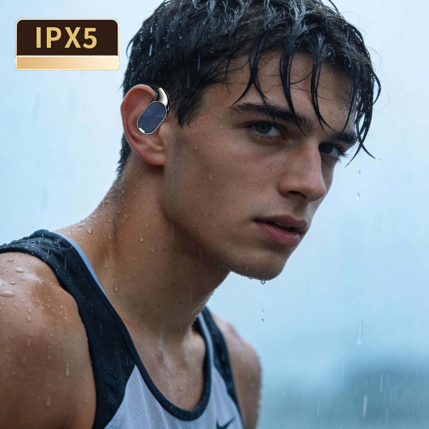Open Ear EarBuds - Headphones Bluetooth with Dual-Fold Design,60H Playtime Bluetooth 6.0 Wireless Earbuds，High-Fidelity Sound,IPX5 Waterproof & Sweatproof for Sports/Fitness/Travel/Workouts (Black)