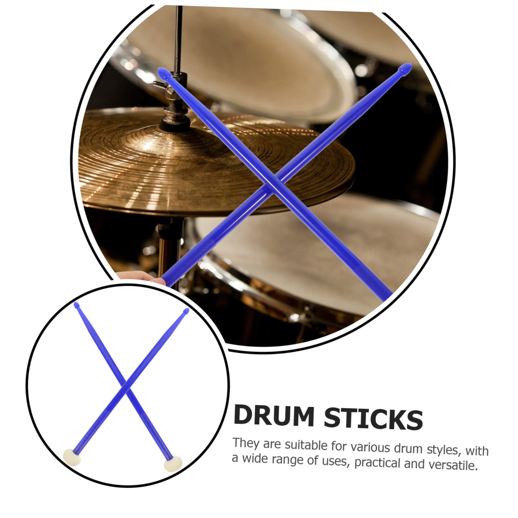 TOYANDONA 2paare Langlebige Doppelseitige Schlagzeugstöcke Vielseitige Und Praktische Drumsticks Für Jazz Snare Und Verschiedene Trommelstile Tiefblaue Farbe Für Percussion-enthusiasten