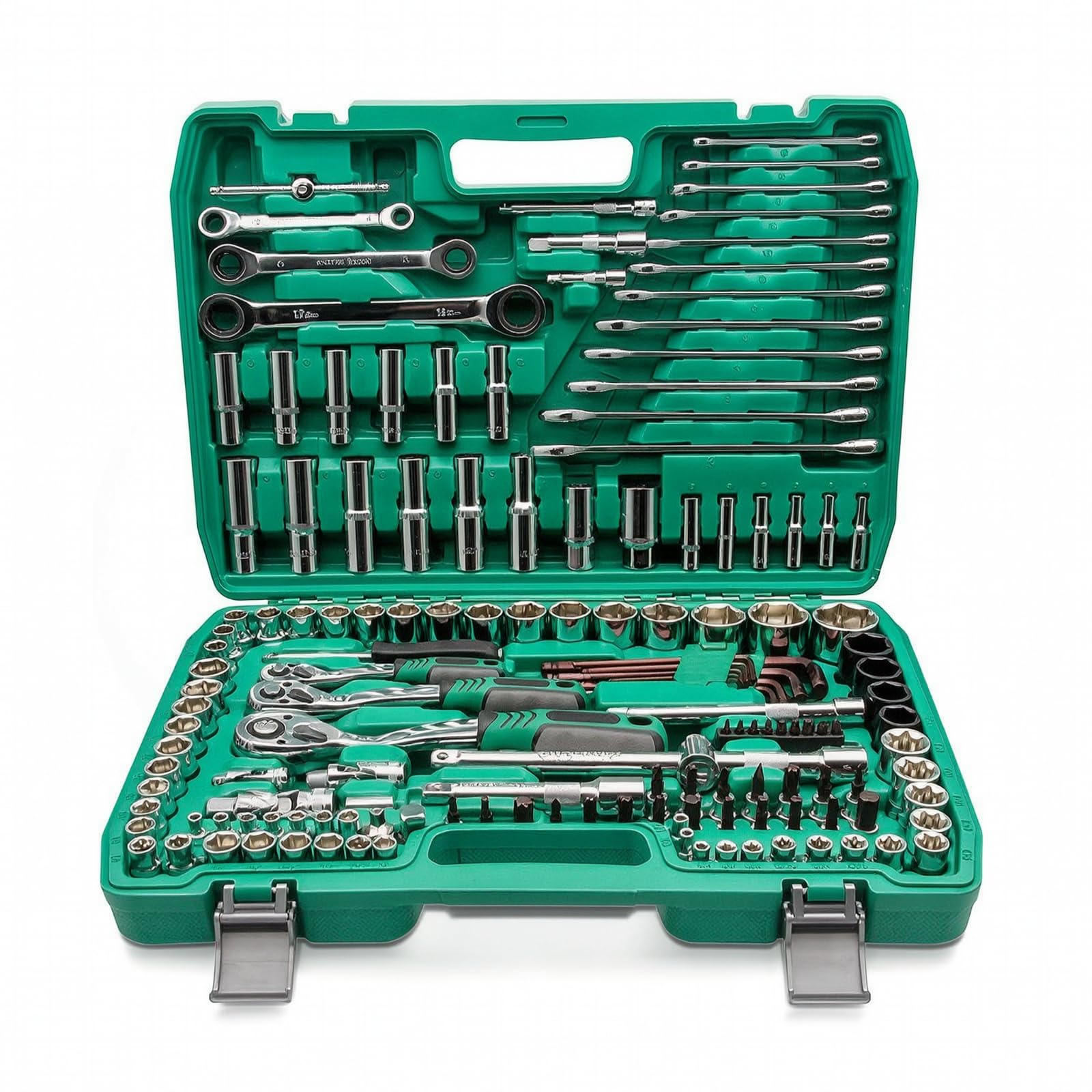Kit di Riparazione Auto Portatile Set Chiavi a Bussola con Cricchetto Multiuso Utensili per Meccanici, Bagagliaio