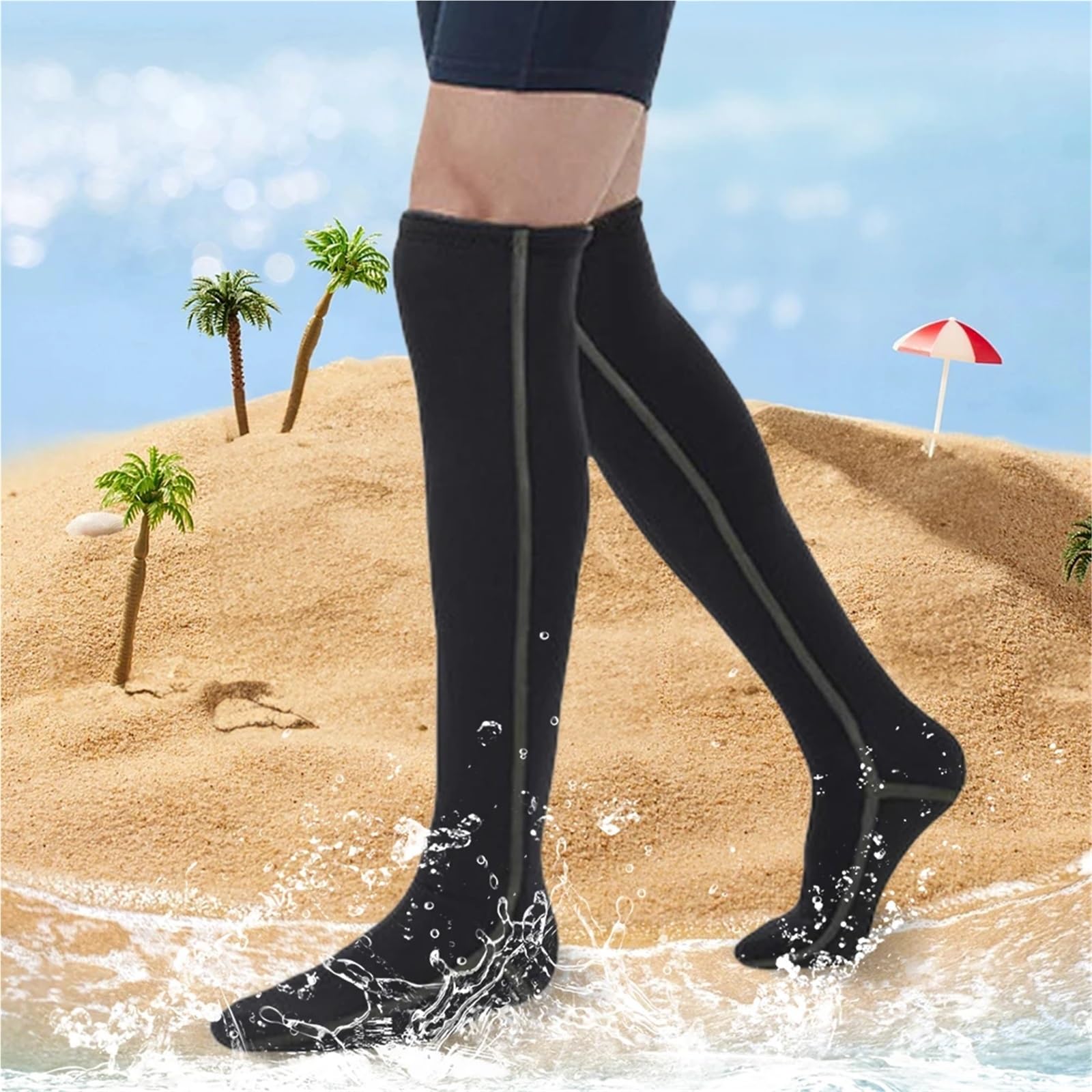 Calcetines térmicos de neopreno for natación, largos, hasta la rodilla, impermeables, for rafting y esnórquel