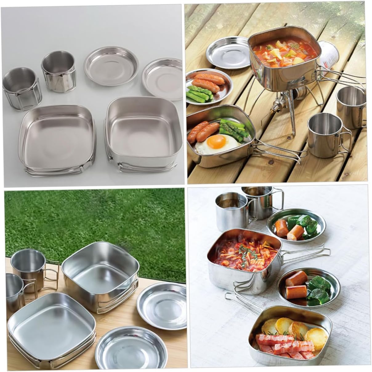 Outdoor Cooking Pan Camping Pot Nonstick Frying Pan Bowl Cup Compact Lightweight Cookware Kit