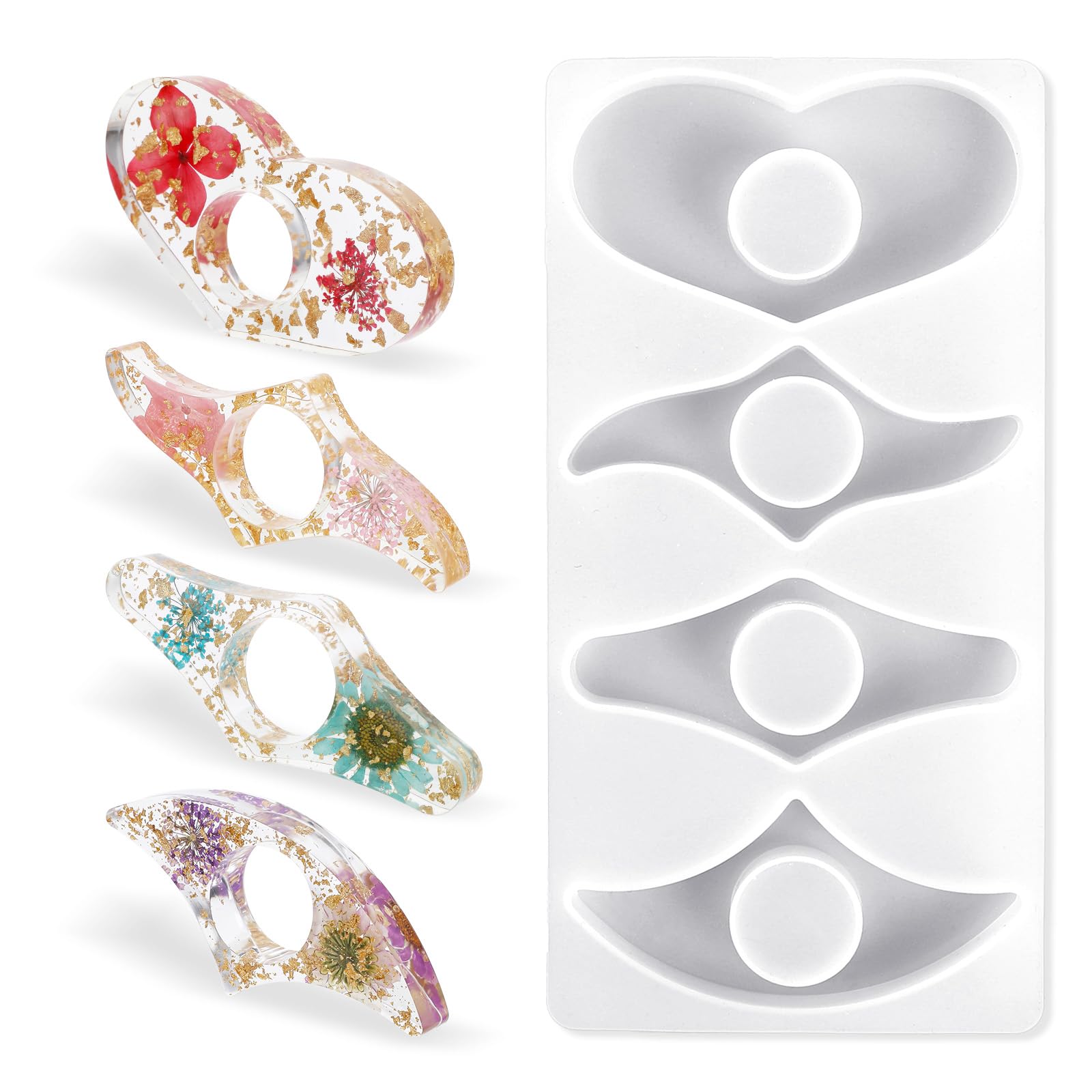 Silicone Resin Mold for Thumb Book Page Holder, Reusable Bookmark Mold, Handmade Resin Casting Molds, Dried Flower Resin Thumb Book Holder Molds for DIY Reading Accessory for Book Lovers Readers