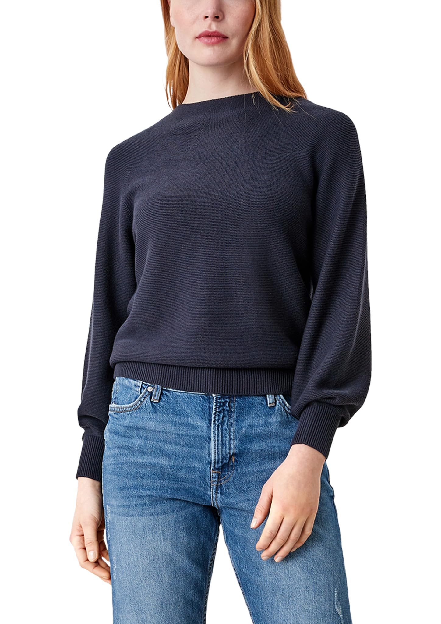 s.Oliver Viscose Mix Knitted Jumper, Navy, 14