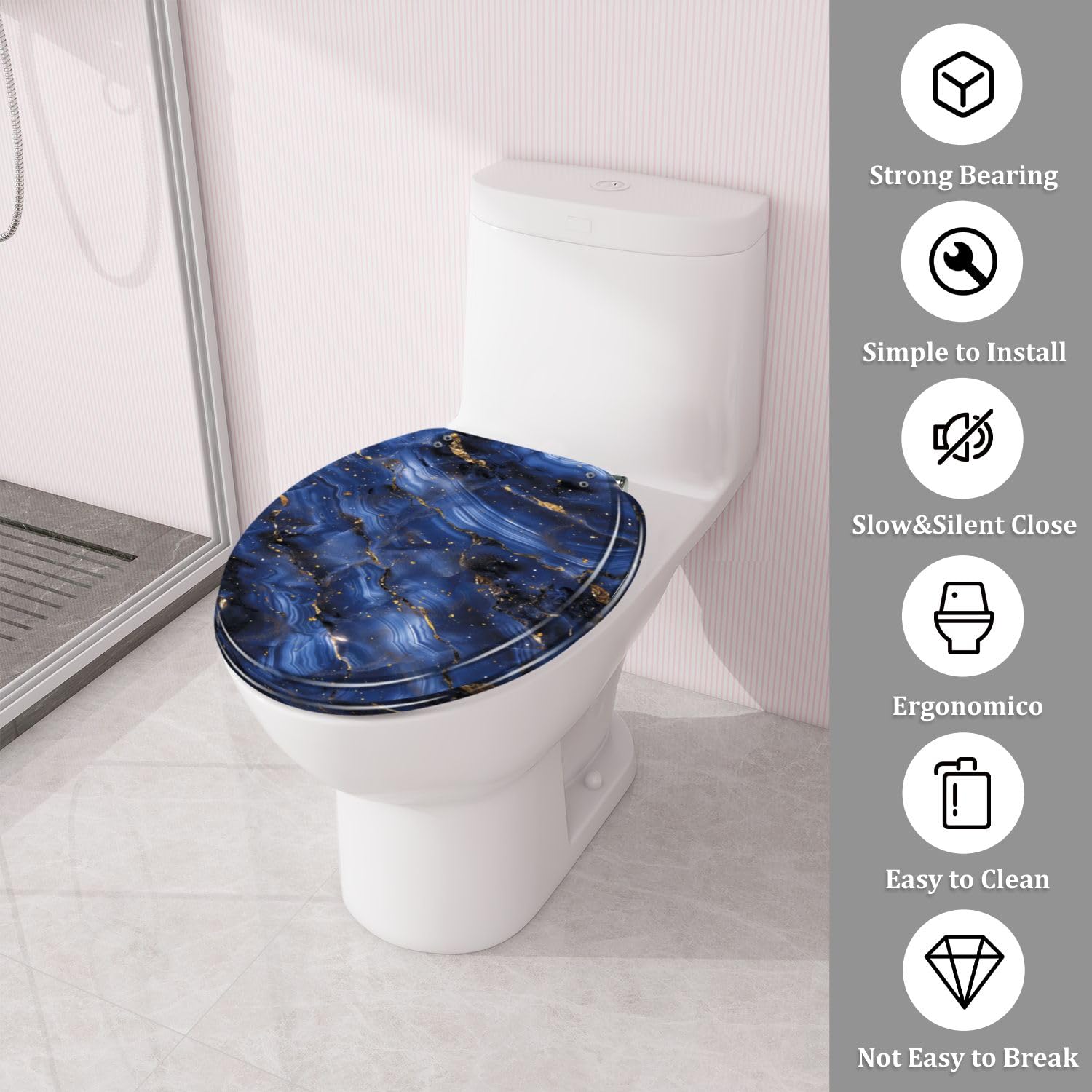 Asiento de inodoro redondo para baño