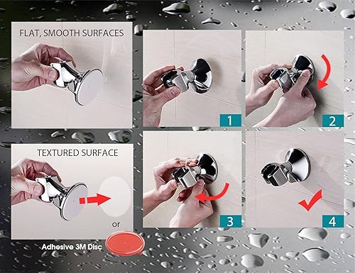 Miniatura 4 de BRIGHT SHOWERS Soporte para cabezal de ducha de mano con manguera de ducha de 69 pulgadas, bronce aceitado