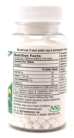 Necta Sweet Sugar Substitute Tablets, 1 Grain, 500 Tablets - 8 Pack